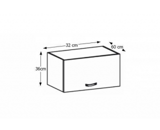 Horná kuchynská skrinka Royal G60KN - biela / sosna nordická