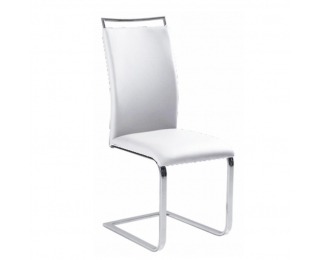 Jedálenská stolička Barna - biela / chróm