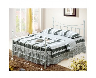 Kovová jednolôžková posteľ s roštom Nieves 90 - biela