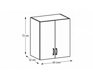 Horná kuchynská skrinka Royal G60 - biela / sosna nordická