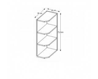 Horná rohová kuchynská skrinka Prado 30 G ZAK-72 - sivá