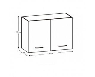 Horná kuchynská skrinka Cyra New G-60 - dub sonoma / biela