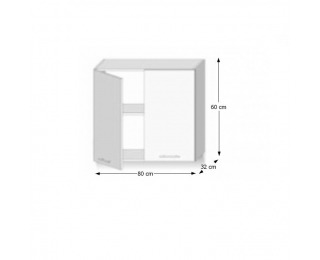 Horná kuchynská skrinka Line G80 - dub sonoma / biela