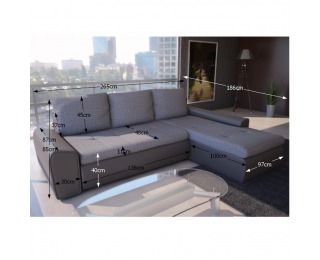 Rohová sedačka s rozkladom Joy UNIVERZAL L/P - cappuccino / sivá Rohová sedačka s rozkladom Joy UNIVERZAL L/P - cappuccino / sivá