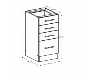 Dolná kuchynská skrinka Monda S40SZ4 - dub sonoma / biela
