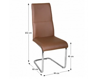 Jedálenská stolička Betina - hnedá / chróm