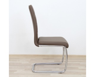 Jedálenská stolička Abira - hnedá / chróm