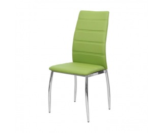 Jedálenská stolička Dela - zelená / chróm