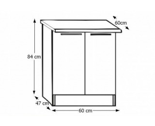 Dolná kuchynská skrinka Irys D-60 - dub sonoma / biela