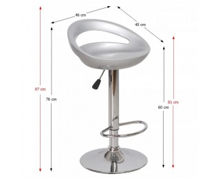 Barová stolička Dongo HC-104 New - sivá / chróm
