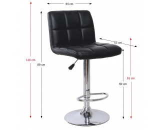 Barová stolička Kandy - čierna / chróm Barová stolička Kandy - čierna / chróm