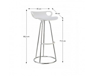 Barová stolička Gladi - chróm / biela Barová stolička Gladi - chróm / biela