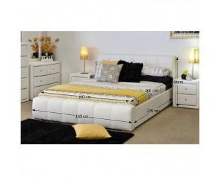 Čalúnená manželská posteľ s roštom Fantasy 160 - biela Čalúnená manželská posteľ s roštom Fantasy 160 - biela