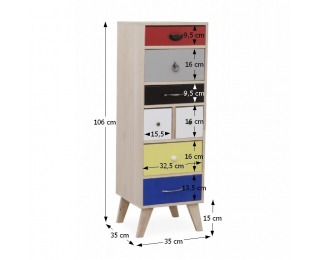Komoda Babsi 9210 - natural / kombinácia farieb