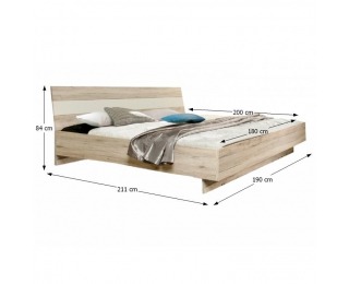 Posteľový rám Valeria 180 - dub pieskový / biela