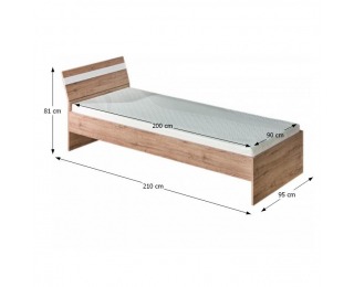 Jednolôžková posteľ s roštom Rovin R-12 90 - san remo / biela
