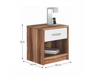 Nočný stolík Bisi 4621 - slivka / biela