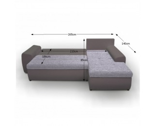 Rohová sedačka s rozkladom Joy UNIVERZAL L/P - cappuccino / sivá Rohová sedačka s rozkladom Joy UNIVERZAL L/P - cappuccino / sivá