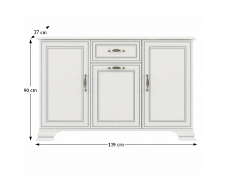 Trojdverová komoda Tiffy 3D1S - woodline krém