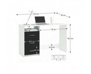 Univerzálny PC stolík Laristote 304375 L/P - biela / čierna