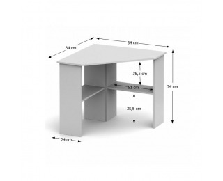 Rohový PC stolík Rony New - biela