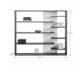 Regál Marsie M1 - grafit / biela
