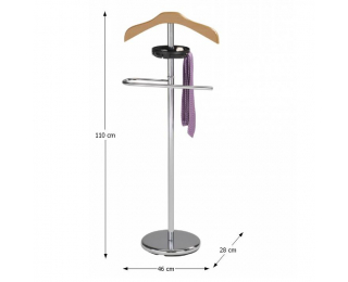 Vešiak Sunil - chróm / prírodná