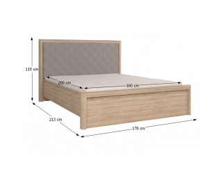Manželská posteľ s roštom Kleon LST 160 - dub sonoma / sivá