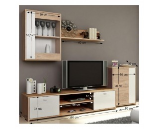 Obývacia stena Genta - dub sonoma / biela