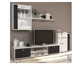 Obývacia stena Genta - biela / čierna