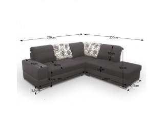 Rohová sedačka s rozkladom a úložným priestorom Mulan L - čierna