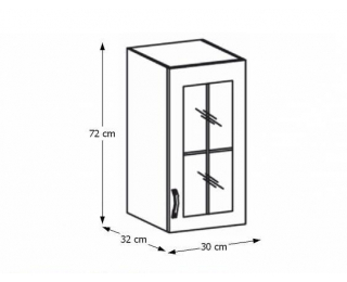 Horná kuchynská skrinka Royal G30S P - biela / sosna nordická