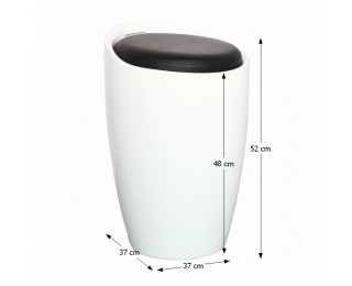 Taburetka s úložným priestorom Dalila - biela / čierna