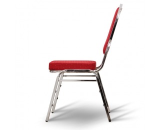 Konferenčná stolička Lejla New - červená / chróm