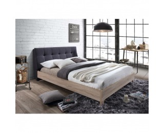 Manželská posteľ s roštom Loran 160 - dub sonoma / sivá