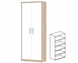 Policová skriňa Johan 5 - dub sonoma / biela