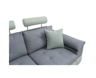 Rohová sedačka s rozkladom a úložným priestorom Tvins L - sivá / mentolová