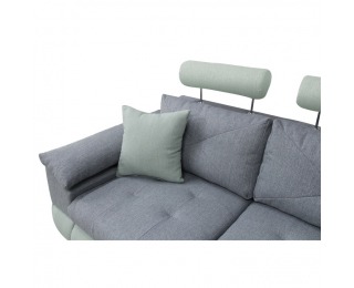 Rohová sedačka s rozkladom a úložným priestorom Tvins P - sivá / mentolová