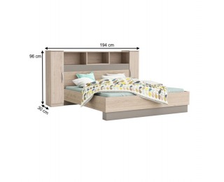 Panel k posteli so skrinkami Graphic Typ 4 - dub arizona / sivá