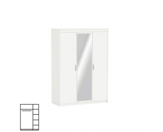 Šatníková skriňa so zrkadlom Ambian 3D - biela