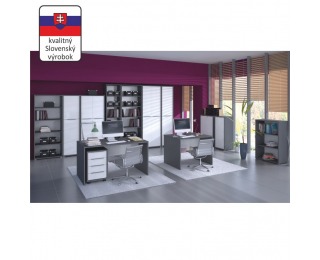 Regál Rioma Typ 3 - grafit / biela