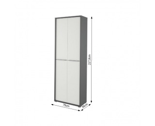 Šatníková skriňa Rioma Typ 5 2D - grafit / biela