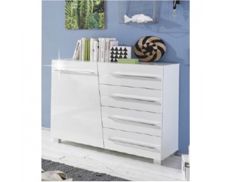 Komoda Stragy Typ 3 - biely vysoký lesk