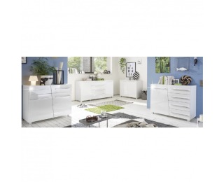 Dvojdverová komoda Stragy Typ 2 - biely vysoký lesk