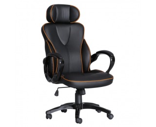 Kancelárske kreslo s podrúčkami Sedrik - čierna / oranžová