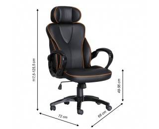 Kancelárske kreslo s podrúčkami Sedrik - čierna / oranžová