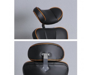 Kancelárske kreslo s podrúčkami Sedrik - čierna / oranžová