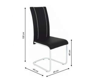 Jedálenská stolička Lesana - čierna / chróm
