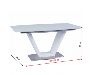 Rozkladací jedálenský stôl Perak - biely vysoký lesk