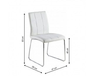 Jedálenská stolička Sida - biela / chróm